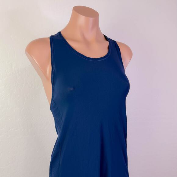 Sweaty Betty Ace Racerback High Low Tank Midi Dress Navy Summer Sporty Sz M FLAW - Picture 3 of 12